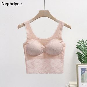 Lace Crop Tops Voor Vrouwen Bloemen Cami Naadloze Backless Ondergoed Sexy Tank Top Vrouwen Camisole Sport beha Tops