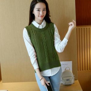 Sweater Vest Women Side-slit Knitting O-neck Solid Asymmetric Sleeveless Korean Casual Vintage Outwear Autumn Womens