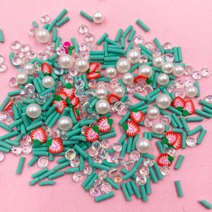 100G Gemengde Polymeer Klei Aardbei Cherry Plakjes Crystal Pearl Klei Sprinkles Voor Diy Ambachten Tiny Leuke Plastic Klei Accessoires