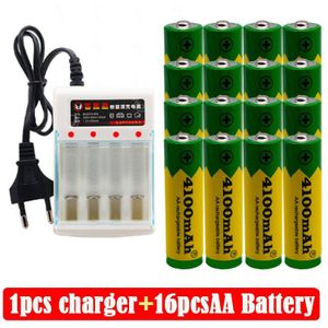 Aa Oplaadbare Batterij 4100Mah 1.5V Alkaline Oplaadbare Batery Voor Led Licht Speelgoed Mp3 + Lader