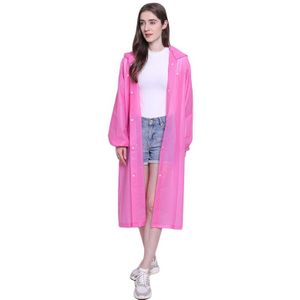 Mode Peva Vrouwen Man Regenjas Volwassen Duidelijke Transparante Camping Capuchon Regenkleding Pak Verdikte Waterdichte Poncho Jas