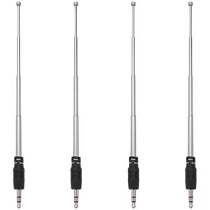 4X Radio Antenne 3.5Mm 4 Secties Telescopische Fm Antenne Radio Voor Mobiele Mobiele Telefoon Mp3 Mp4 Audio Apparatuur
