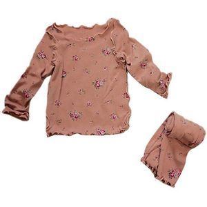 1-8Y Casual Baby Kids Meisjes Bloemenprint Pyjama Set Lange Mouw Blouse Tops + Broek Sleepwears