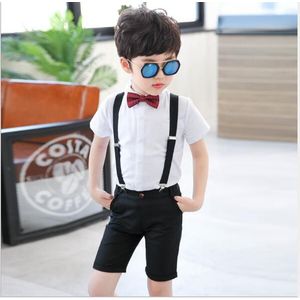 Zomer Kinderkleding Pak 2 Stuks Kinderen Jongens Strip Wit Zwart Formele Trouwjurk Suits Casual Wear Jas Sets Slim outfit