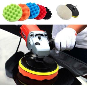 12 Stuks 7 Inch Buffer Waxen Polijsten Wiel Tool Spons Boor Adapter Kit Cleaning Tools Pad Premium Medium Foam licht Cut