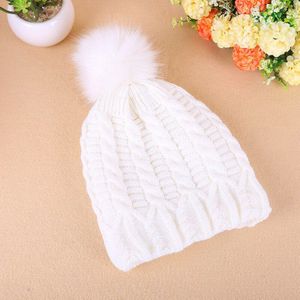 Vrouwen Winter Motorkap Zachte Dikke Fleece Gevoerde Dual Layer Faux Bont Pom Pom Gebreide Skullies Mutsen Hoeden Mode Outdoor Sport cap