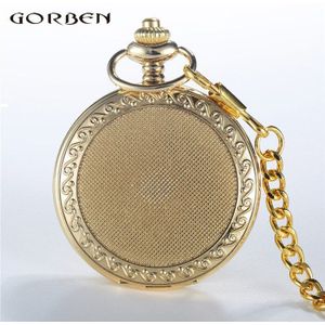 Vintage Luxe Gouden Zilveren Quartz Zakhorloge Romeinse Cijfers Wijzerplaat met Fob Chain Mannen Vrouwen Horloges Ketting Klok Beste