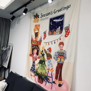 Ins Kerstboom Grenen Hangen Doek Muur Decor Doek Kerst Decoratie Voor Thuis Kleine Verse Achtergrond Eenvoudige Tapestry