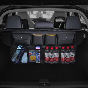 Leepee Kofferbak Organisator Pu Lederen Auto Achterbank Opbergtas Multi Opknoping Netten Pocket Auto Opbergen Opruimen Auto styling