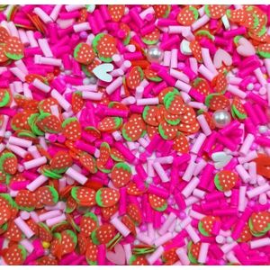 50G Veelkleurige Polymeer Klei Fruit Plakjes Klei Sprinkles Voor Craft Diy Maken Plastic Klei Modder Kralen Slime Accessoires