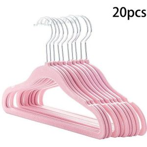 20 Pack Baby Fluwelen Hangers Non Slip Kleerhangers, Ultra Dunne Ruimtebesparend Kids Hangers (Roze)