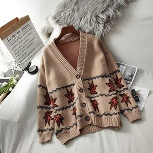 Gagarich Vrouwen Vest Mode Jacquard V-hals Trui Vrouwelijke Herfst Winter Stijl Dikke Slijtage Ins Lange Mouwen Gebreide Tops