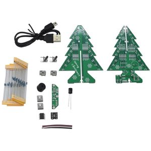 Diy 3D Kerstboom Kit Kerstcadeaus Flash Kleurrijke Led-verlichting Muziek Spelen