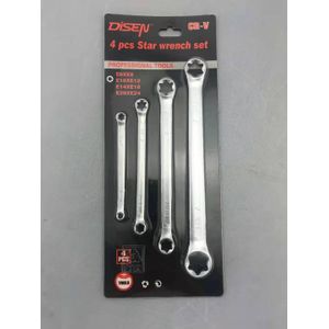 Ster Moersleutel Van Sleutel Set Spanner Set Moersleutelhulpmiddelen Dull Gepolijst Double End Auto Reparatie Tools Spanner Set Chrome-vanadium Staal