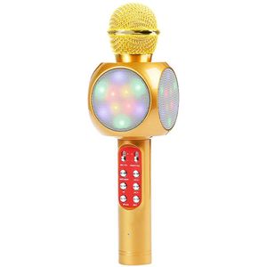 Bluetooth Draadloze Microfoon Met Led Licht Karaoke Microfoon Handheld Fm Mic Broadcast Microfoon Voor Muziek Zingen Speaker Speler