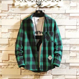 Mannen Shirt Plaid Lange Mouwen Gestreept Katoen Lente Herfst Casual Boutique Shirts Man Soft Comfort Slim Fit Stijlen