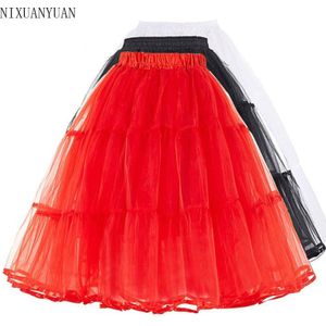 Tulle Crinoline Vintage Petticoat Trouwjurk Onderrok Rockabilly Tutu Pluizige Volwassen Korte Organza Petticoats