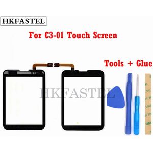 HKFASTEL Touch Voor Nokia C3-01 C3 01 Zwarte Goud Touch Screen Digitizer Sensor Voor Glas Lens panel + tools + lijm