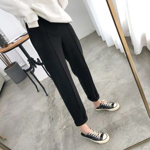 Herfst Winter Ol Stijl Dikker Vrouwen Potlood Broek Wol Vrouwelijke Werk Pak Broek Losse Vrouwelijke Broek Capri Plus Size 6648 50