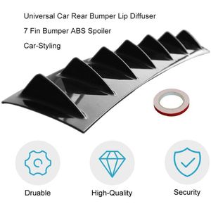 Universal Car Rear Bumper Lip Diffuser 7 Fin Gloss Black Auto Achterbumper Auto Terug Spoiler Auto-Styling Abs plastic Top