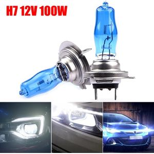 2 Stuks 100W H7 Halogeen Lampen Super White Quartz Glas 12V 4500K Xenon Donker Blauwe Auto Koplamp lamp Auto Lamp