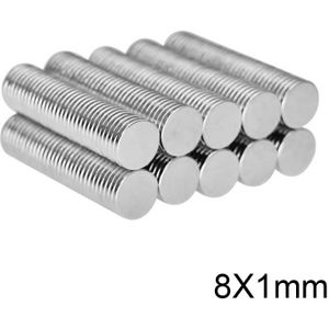 50 ~ 1200 Stuks 8X1 Mm Krachtige Sterke Magnetische Magneet 8Mm X 1 Mm Permanente Neodymium Magneet disc 8X1 Mm Koelkast Kleine Ronde Magneet 8*1 Mm
