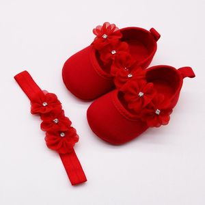 Dihope Mode Eerste Baby Walker Schoenen Kids Meisjes Baby Party Ballerina Schoenen Baby 3D Bloem Strass Casual Schoenen