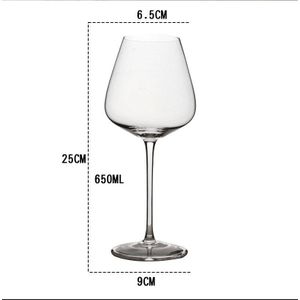 1Pcs 650Ml Loodvrij Kristal Rode Wijn Glas Hoge Voet Wijnglas Bordeaux Wijnglas Wijn Set Enkele Box Set 1 Doos