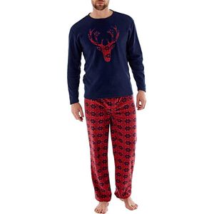 Mannen Christmas Xmas Deer Print Bloemen Pyjama Nachtkleding Nachtkleding Outfits Setst 2 Stuks Slaap Nachtkleding Pajama Set Nachtkleding