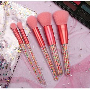 5 Pcs Lollipop Snoep Eenhoorn Crystal Make-Up Kwasten Set Kleurrijke Mooie Foundation Blending Brush Make-Up Tool Maquillaje