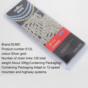 Sumc X8 X9 X9L Bike Chain 9S 10S 11S Goud En Zilver Twee Kleur Voor Mtb/ road Fiets Voor Shimano/Sram 24 27 30 12 Speed 116L/Cha