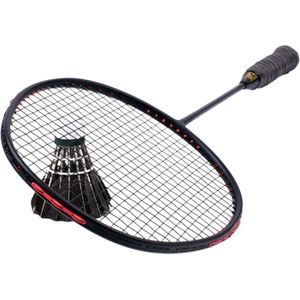 Badminton Racket Professionele Ultralight Carbon Fiber Racket Zwart