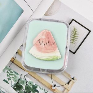 1Pcs Draagbare Diy Acryl Leuke Fruit Oranje Watermeloen Contact Lens Case Met Spiegel Voor Kleur Lenzen Voor meisjes