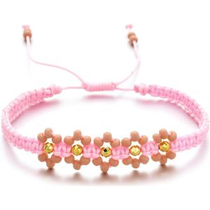 Zmzy Koreaanse Leuke Bloemen Daisy Armbanden Boho Kleurrijke Kralen Handgemaakte Touw Polsband Armband Vrouwen Sieraden