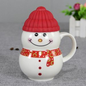 620Ml Kerst Keramische Mok Koffie 3D Sneeuwpop Creatieve Cartoon Melk Ontbijt Cup Drinkware Beste Kerstcadeau Voor Vrienden