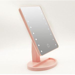 Make-up Spiegel Met Licht Lamp Draagbare Touch Screen Tafel Stand Spiegels 16 LED Verlichte Wit Roze Zwart Art badkamer spiegels ze