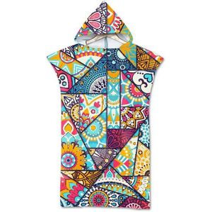 Bad Strand Handdoek Met Kap Microfiber Hooded Gewaad Handdoek Poncho Zwemmen Strand Surfen Vrouw Badjas Beachwear