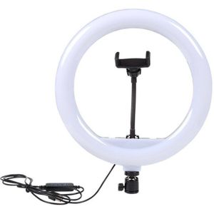 32Cm/12 Inch Led Ring Licht Schoonheid Fill-In Licht Dimbare 3 Verlichting Modes 3200K-5600K Usb Aangedreven Met Flexibele Telefoon Houder