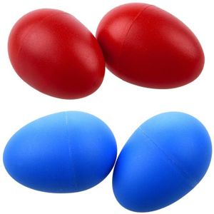 2 Paar Plastic Percussion Musical Ei Maracas Shakers Red & Blue