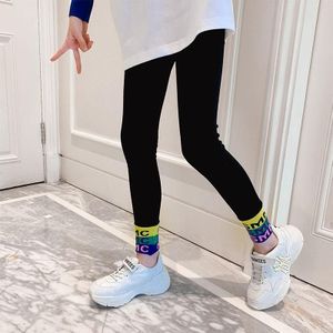 Lente Zomer Mode Meisjes Leggings Kids Grijs Zwarte Broek Tiener Meisjes Panty Broek Mid Taille Volledige Lengte Broek 6 8 10 12Y