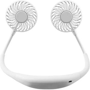 Usb Dubbele Hoofd Opknoping Hals Rustige Draagbare Handheld Elektrische Ventilator Airconditioner Cooler Cooling Fan Zomer Bureau Tafel Thuisgebruik