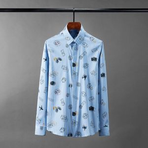 Minglu Heren Shirts Lange Mouw Seal Digital Printing Casual Heren Dress Shirts Slim Fit Party Man Shrits Plus size
