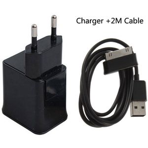 5V/2A Eu Tablet Travel Wall Charger Voor Samsung Galaxy Tab 2 10.1 GT-P1000 P5100 P5110 P5113 P3100 p3110 P6800 N8000 Datakabel