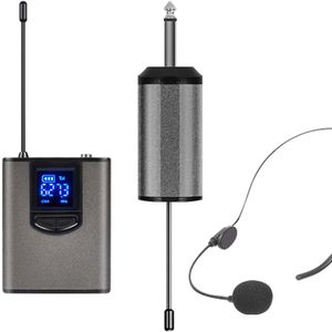 Uhf Professionele Mini Draagbare Draadloze Microfoon Revers Headset Sterke Compatibiliteit Ontvanger Zender Openbare Spreken