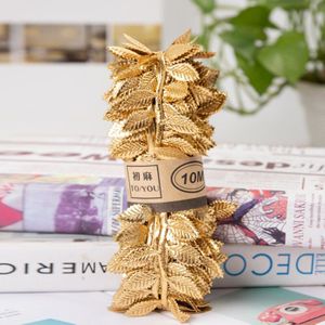 10M Simulatie Rotan Blad Goud Zilver Macrame Touw Diy Kleding, kleuterschool Ornamenten Home Decoratie Blad Hennep Touw