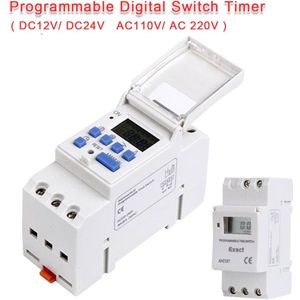 DC12V/24V AC110V/220V 7 Dag Programmeerbare Digitale Industriële Tijd Schakelaar Relais Timer Elektronische Wekelijkse 35Mm Din Rail