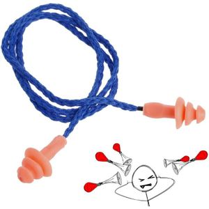 Zachte Siliconen Oordop Katoen String Gehoorbeschermer Oordopjes Ruisonderdrukking