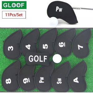 11 Stks/set Golf Iron Head Coverprotector Golf Pole Hoofd Hoed Pak Golf Accessoires