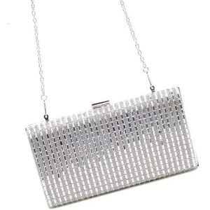 Diamant Avondtasje Vrouw Flash Clutch Bag Wedding Bedrijvengids Party Schoudertas Diagonaal Tas Mode Kleine Vierkante Tas