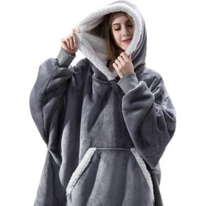 Winter Oversized Deken Met Mouwen Vrouwen Oversized Hoodie Flanel Warme Truien Sweatshirts Grote TV Deken Vrouwen Hoody Gewaad